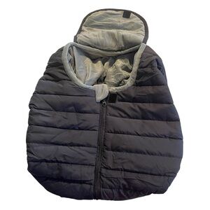 Orzbo Puffer Baby Car Seat Cover Universal Black Gray Zip Fleece Winter Travel